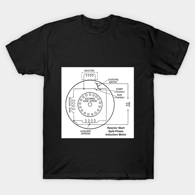 Reactor Start Split-Phase Induction Motor Diagram T-Shirt by MVdirector